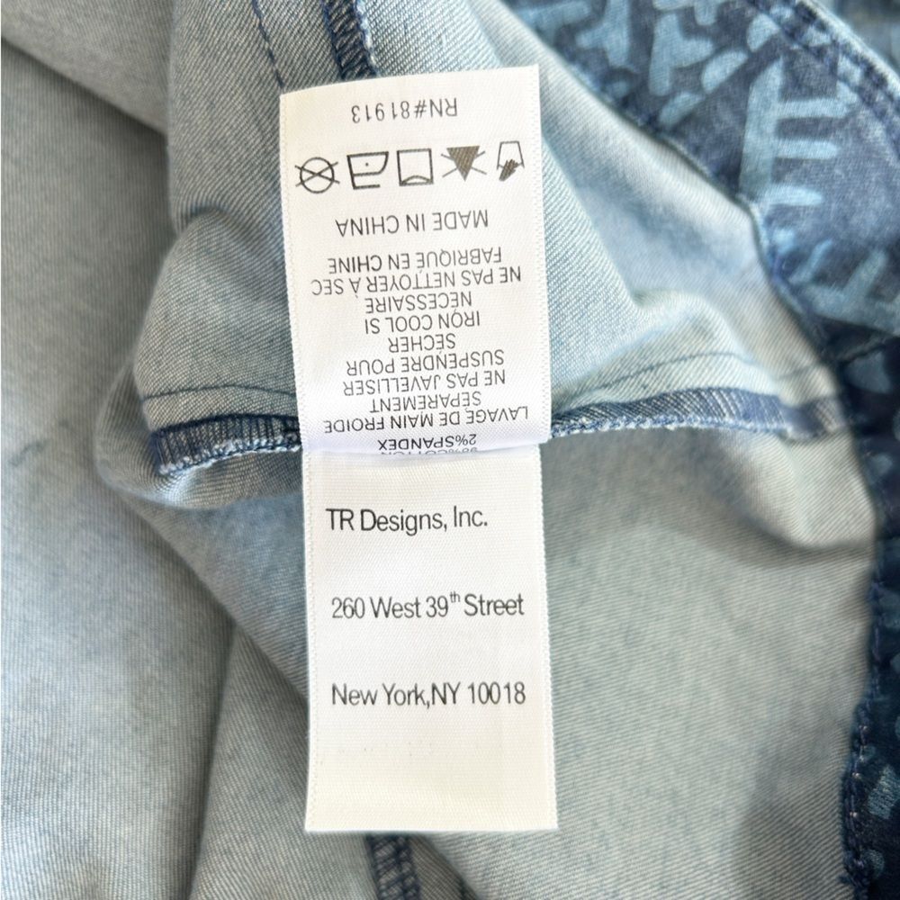 Anthropologie Plenty by Tracy Reese Blue Diamond Denim Dress Size 2 Preppy Boho - Picture 12 of 15